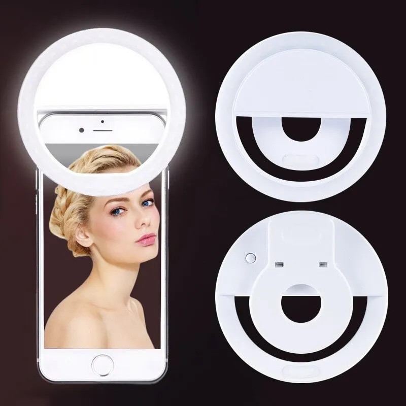USB 충전식 LED 셀카 링 라이트, 전화 클립 사진 - Photography Lighting Game 리뷰 및 가격