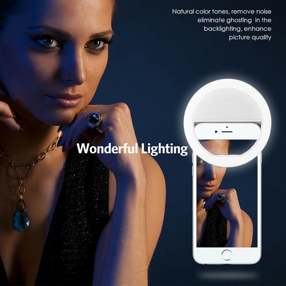 USB 충전식 LED 셀카 링 라이트, 전화 클립 사진 - Photography Lighting Game 리뷰 및 가격
