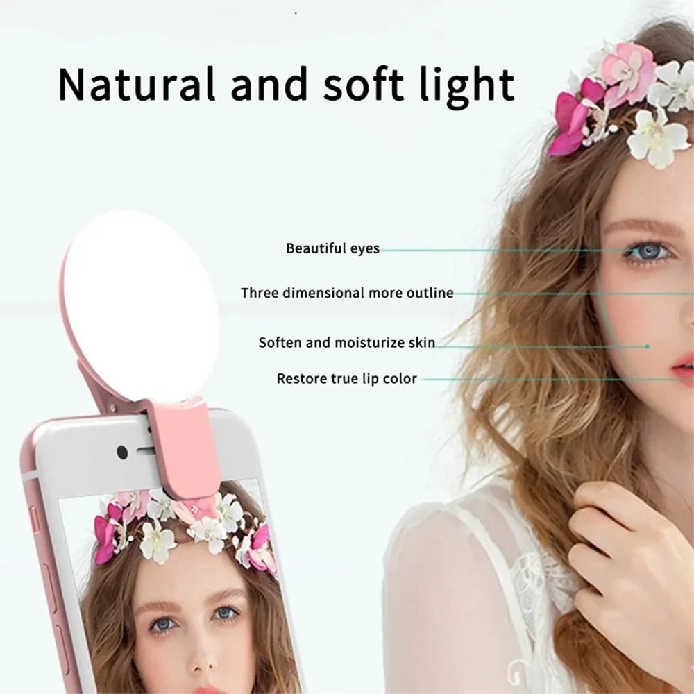 휴대용 미니 셀카 링 라이트, LED 램프, USB 충 - Photography Lighting Game 리뷰 및 가격