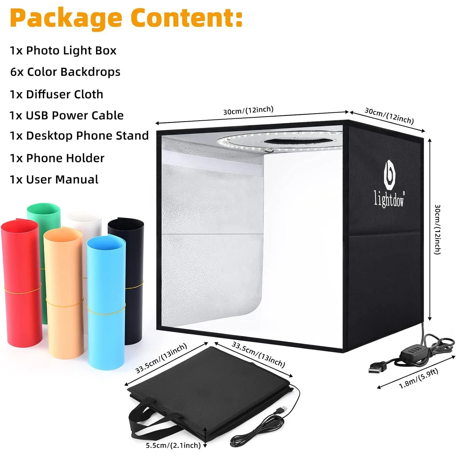 라이트다우 디머블 포토 박스 LED 라이트 룸 포토 스 - Photography Lighting Kit Portable 리뷰 및 가격